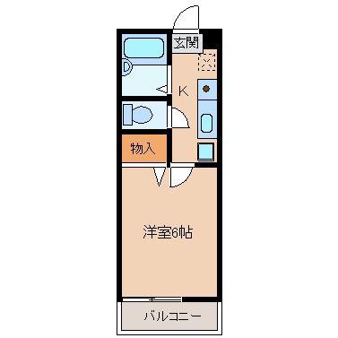 ハイマートEM(1K/2階)の間取り写真