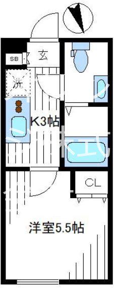 クレスト北新宿A棟(1K/2階)の間取り写真