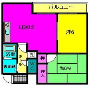 サンモール富堂I(2LDK/1階)の間取り写真