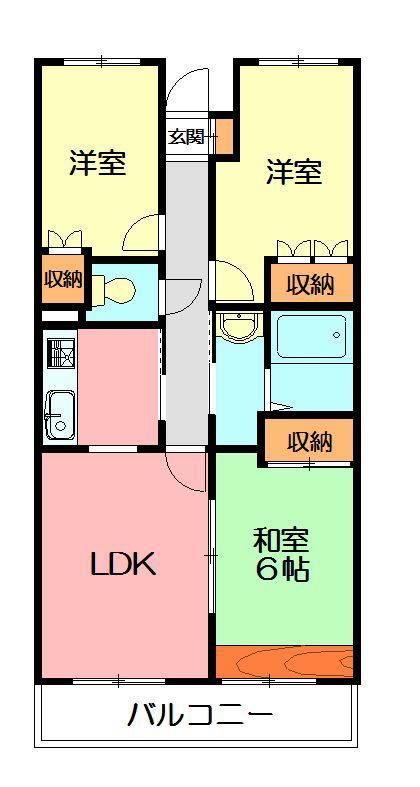 ヴェール戸塚(3LDK/2階)の間取り写真