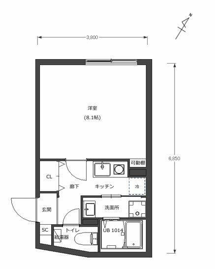 D-STYLE東浅草(1K/2階)の間取り写真