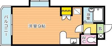 ジュネス天籟(ワンルーム/3階)の間取り写真