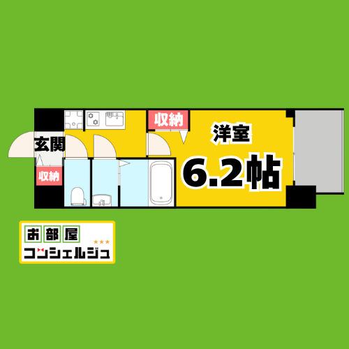 メイクスアート大曽根(1K/8階)の間取り写真