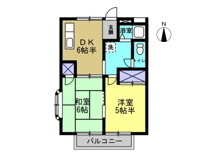 グリーンハイツ田中A(2DK/2階)の間取り写真