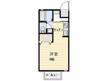 セジュール・ミネ(ワンルーム/1階)の間取り写真