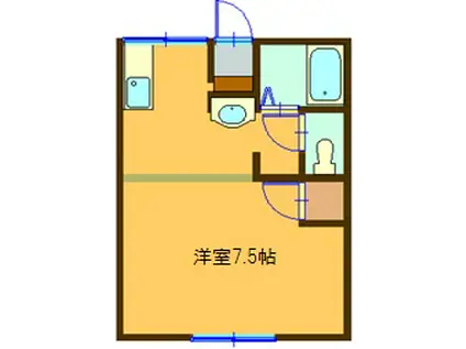 サンモールI(1K/1階)の間取り写真