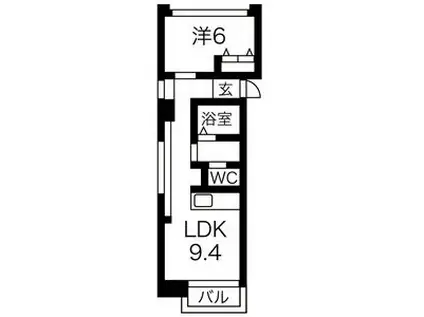 コート仲田(1LDK/3階)の間取り写真