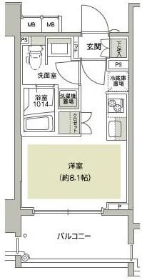 クレヴィア文京白山(ワンルーム/1階)の間取り写真