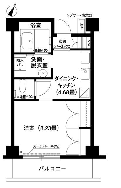 芦谷の杜(1DK/4階)の間取り写真