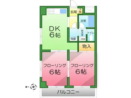 メゾン・トーヨー(2DK/2階)の間取り写真