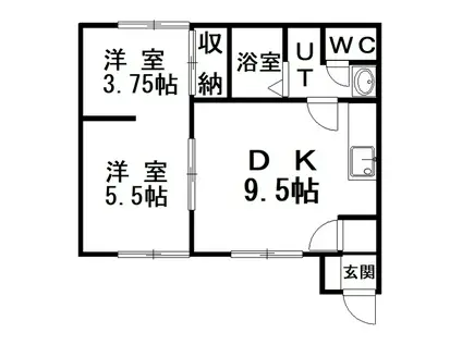 エクセル87(2DK/1階)の間取り写真