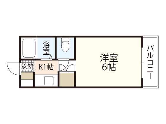 エスカリア中山南(1K/3階)の間取り写真