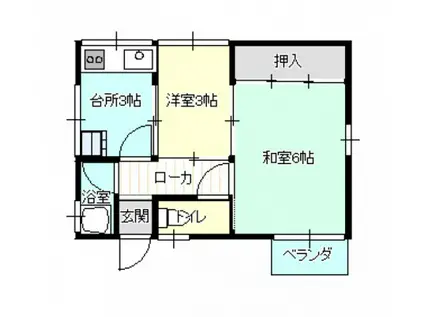 宮ノ下アパート(2K/2階)の間取り写真