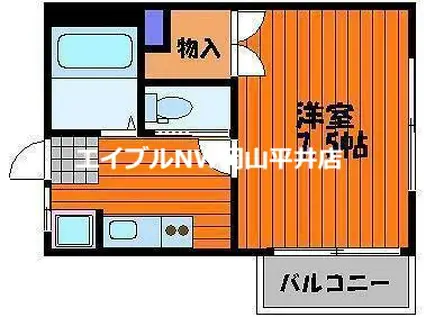 Kプレイス(1K/2階)の間取り写真