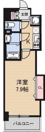 LUXE長田(1K/9階)の間取り写真