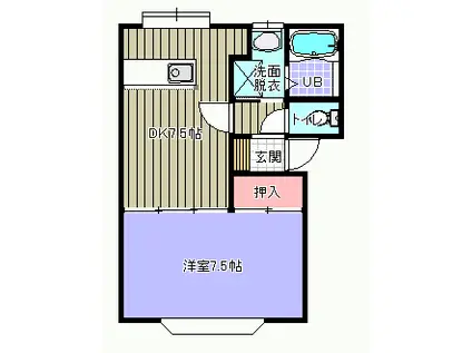 アメニティ川先(1DK/2階)の間取り写真