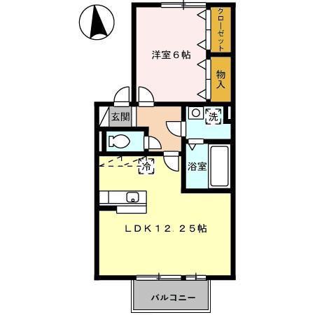 TAIKANA(1LDK/1階)の間取り写真