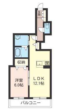 メゾンドブランエール(1LDK/3階)の間取り写真