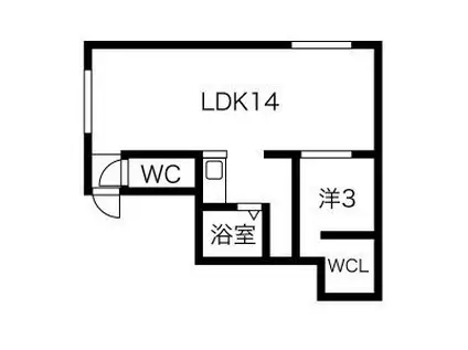 FRAME APARTMENT(1LDK/3階)の間取り写真