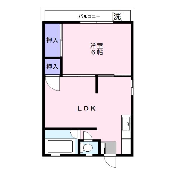 メゾンドフクシマ(2DK/2階)の間取り写真