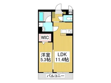 コンフォーティア伊那中央A(1LDK/1階)の間取り写真