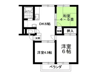 サンハイツ富士A棟(3DK/1階)の間取り写真
