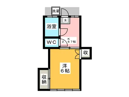 入江荘(1K/2階)の間取り写真