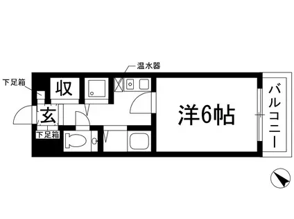 マグノリア箕面(1K/2階)の間取り写真