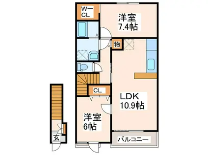 LEGAZONI・II・III(2LDK/2階)の間取り写真