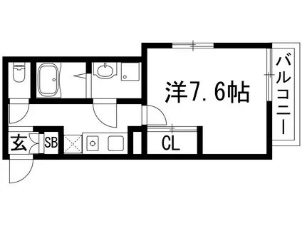 REGIA IKEDA CITY TENJIN(1K/3階)の間取り写真