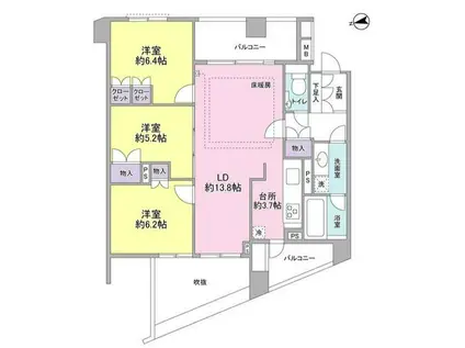 THECENTURYMIYAZAKIDAI(3LDK/2階)の間取り写真