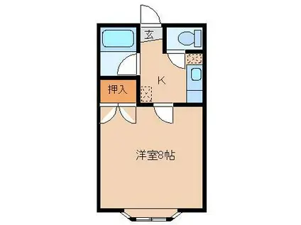 コーポまきIII(1K/1階)の間取り写真