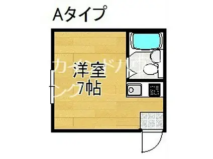 万代住之江コーポ(ワンルーム/1階)の間取り写真