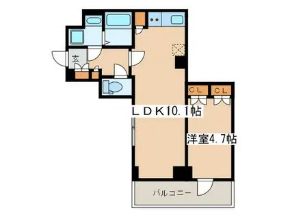 BRILLIA IST 北沢(1LDK/2階)の間取り写真