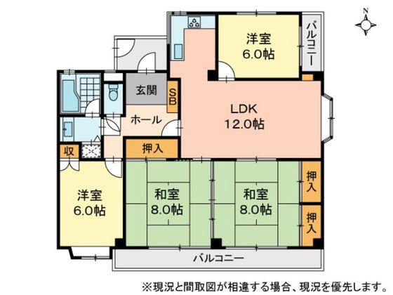 レジデンス伊島(4LDK/2階)の間取り写真