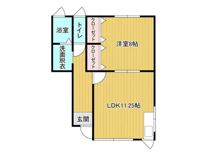 ラージハウス(1LDK/2階)の間取り写真