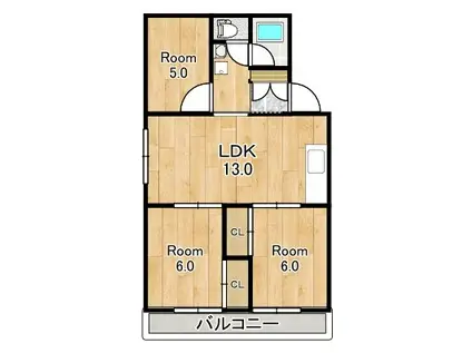 グレイス堅田(3LDK/3階)の間取り写真