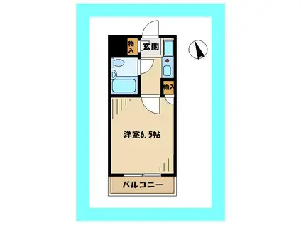 ワコーレリバーサイド多摩川II(1K/5階)の間取り写真