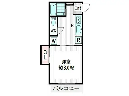 コーポ田島(1K/1階)の間取り写真