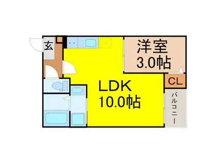 JACK ODAKAVIII(1LDK/1階)の間取り写真