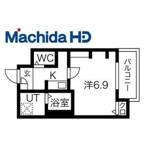 松屋町ジーイー・ヌフ(1K/4階)の間取り写真