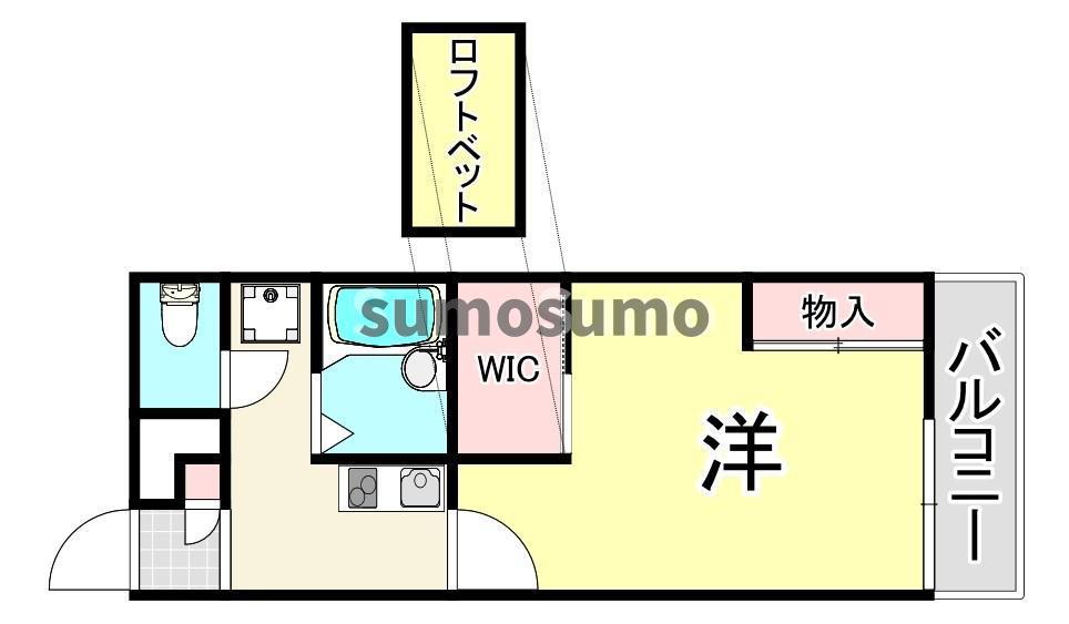 レオパレスJOY(1K/2階)の間取り写真