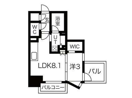 ソルティア大阪同心(1LDK/4階)の間取り写真