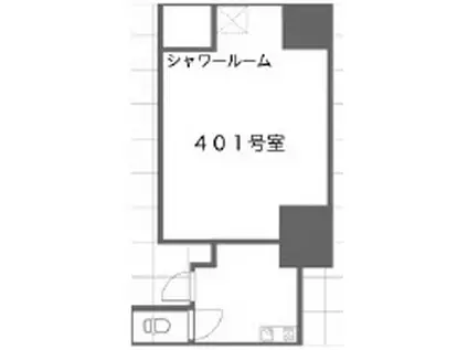 ヒルズ市川(ワンルーム/4階)の間取り写真