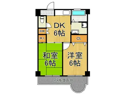 ネクステージ塚口5番館(2DK/2階)の間取り写真