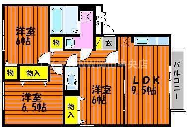 セジュールユウキ(3LDK/3階)の間取り写真