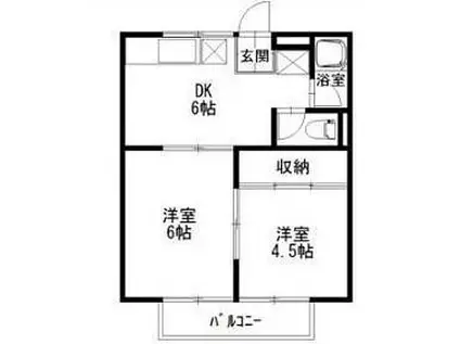 コーポ坂口(2DK/2階)の間取り写真