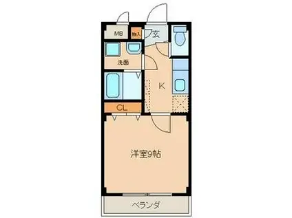 WOODY CASTLE(1K/1階)の間取り写真