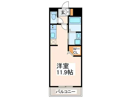 MA CHAMBRE(ワンルーム/4階)の間取り写真