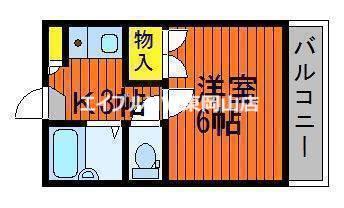クレールセゾンK(1K/2階)の間取り写真